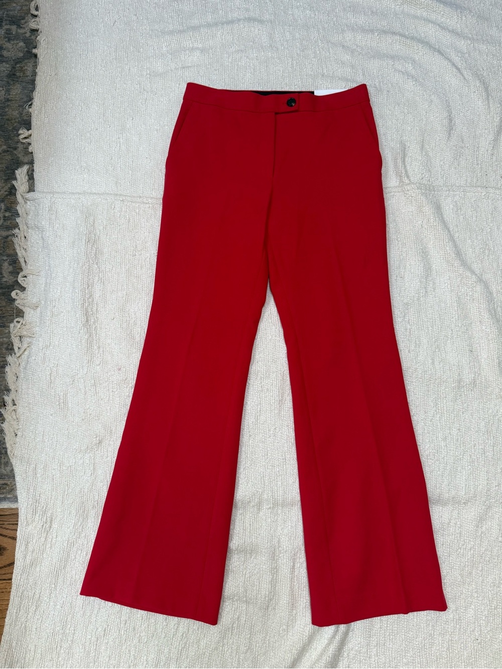 Ann Taylor High Rise Madison Red Flared Dress Pants Size 8 NWT